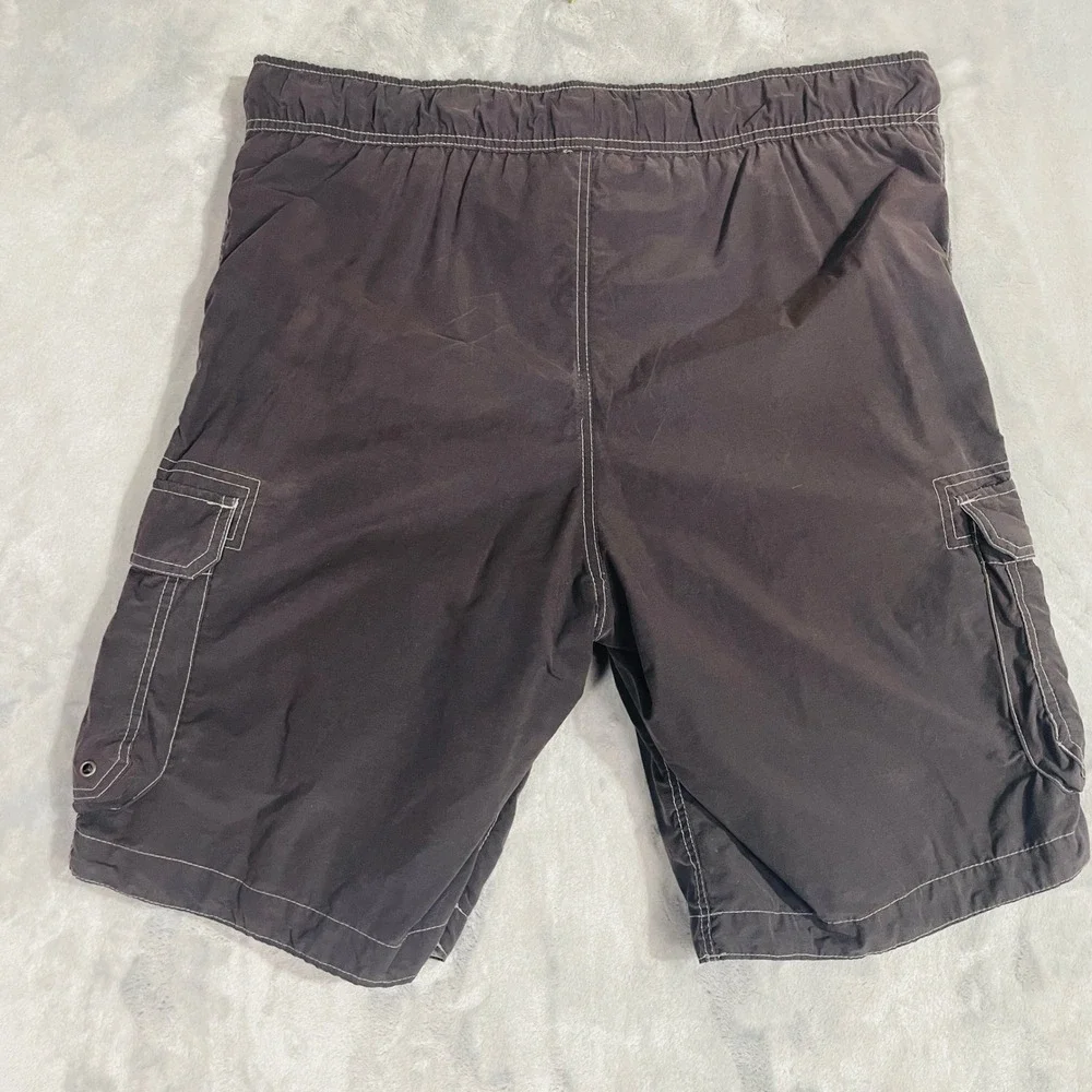 Arizona Jean Co. Swim Trunks Mens Large Gray Excellent Cargo Board Shorts